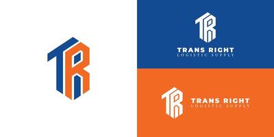 abstrait initiale lettre tr ou rt logo dans bleu-orange Couleur isolé dans plusieurs Contexte couleurs appliqué pour la logistique entreprise logo aussi adapté pour le marques ou entreprises avoir initiale Nom rt ou tr vecteur