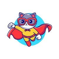 mignonne chat super héros dessin animé vecteur icône graphique conception illustration