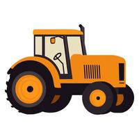 tracteur illustration vecteur art, une ferme transport contour plat icône