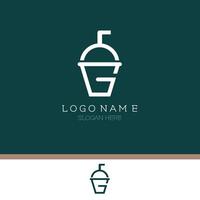 vecteur graphique conception, lettre g logo, boisson logo conception