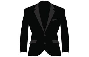 costume silhouette, hommes blazer ou veste symbole Facile silhouette icône sur Contexte vecteur