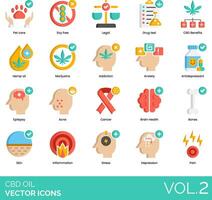 cbd pétrole vecteur icône ensemble