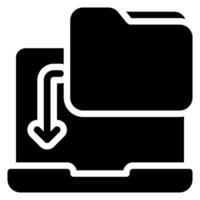 icône de glyphe de dossier vecteur