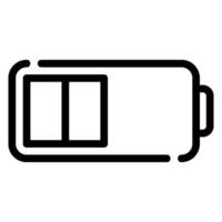 icône de la ligne de la moitié de la batterie vecteur