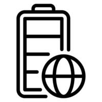 icône de ligne de batterie vecteur