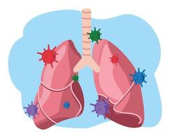 la pollution et virus contamination sur poumon vecteur