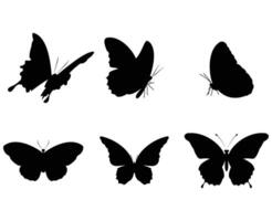 ensemble de papillon silhouettes ou papillon silhouette icône vecteur