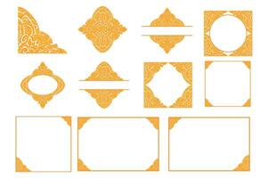 ensemble de d'or ornement Cadre frontière vecteur conception pour décoration élément