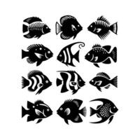 vecteur aquarium poisson silhouette illustration