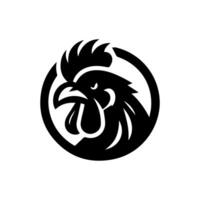 poulet coq mascotte logo silhouette version vecteur