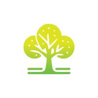 arbre icône concept de une stylisé arbre avec feuilles, vecteur illustration