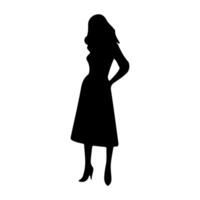vecteur silhouette de une femme sur une blanc Contexte.