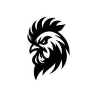 poulet coq mascotte logo silhouette version vecteur