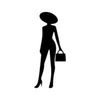 vecteur silhouette de une femme sur une blanc Contexte.