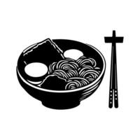 ramen nouilles. vecteur illustration pour mascotte logo ou autocollant asiatique Japonais traditionnel nourriture cuisine. agrafe art, menu, affiche, imprimer, bannière