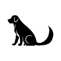 silhouette vecteur de chien sur fond blanc.