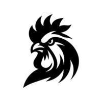 poulet coq mascotte logo silhouette version vecteur