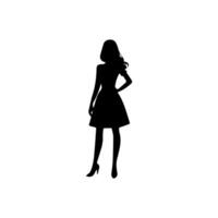 vecteur silhouette de une femme sur une blanc Contexte.