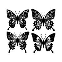 papillon silhouette icône. vecteur illustrations.