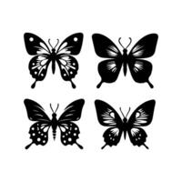 papillon silhouette icône. vecteur illustrations.