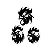 poulet coq mascotte logo silhouette version vecteur