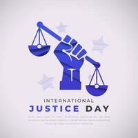 international Justice journée papier Couper style vecteur conception illustration pour arrière-plan, affiche, bannière, publicité, salutation carte