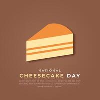 nationale cheesecake journée papier Couper style vecteur conception illustration pour arrière-plan, affiche, bannière, publicité, salutation carte
