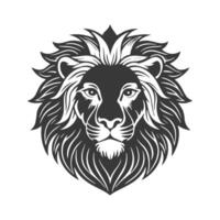 Leo zodiaque signe. les Lions diriger. noir silhouette sur une blanc Contexte. vecteur