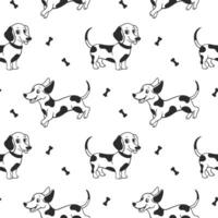 sans couture modèle avec mignonne dessin animé dalmatien chiens sur une blanc Contexte. vecteur illustration.