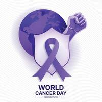 monde cancer journée affiche, cancer conscience bannière, bats toi contre cancer vecteur