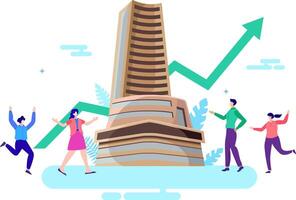 Bombay Stock échange croissance avec content gens vecteur