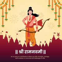 content RAM navami hindou Festival salutation vecteur