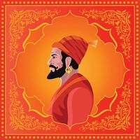 chhatrapati shivaji maharaj portrait artistique style vecteur