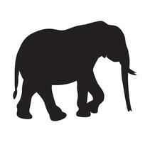 africain l'éléphant en marchant silhouette vecteur