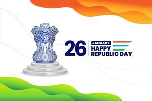 26 janvier république journée de Inde fête avec Indien drapeau vecteur