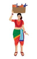 maharashtra, mumbai pêcheur femme vecteur