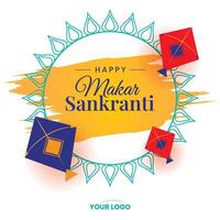 content makar sankranti salutation avec cerfs-volants vecteur