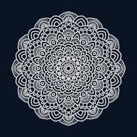 gratuit vecteur magnifique floral mandala conception. mandala ornement sur une foncé bleu Contexte. luxueux d'or mandala vecteur. décoratif mandala Contexte avec blanc arabesque modèle arabe.