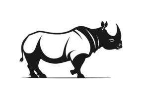 logo de africain rhinocéros icône vecteur silhouette isolé conception
