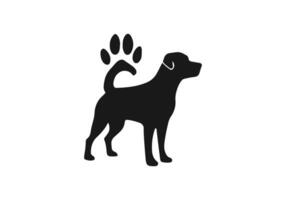 logo de taureau chien icône vecteur silhouette isolé conception avec patte icône