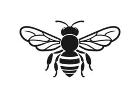 logo de abeille icône vecteur silhouette isolé conception