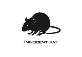 logo de rat icône isolé vecteur silhouette conception