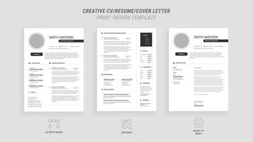 présent toi même professionnellement avec notre minimal CV, couverture lettre page ensemble. avec une faire le ménage, moderne conception avec une foncé barre latérale. idéal pour affaires emploi applications et polyvalent vecteur