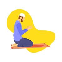 vecteur illustration de une musulman homme prier très calmement