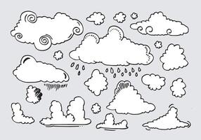 collection météo dessinée à la main. illustration vectorielle de style plat sur fond gris. vecteur