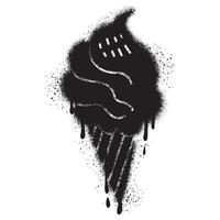 Burger logo dans Urbain graffiti style avec noir vaporisateur peindre. vecteur illustration.