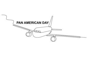 avion terres pour la poêle américain journée vecteur