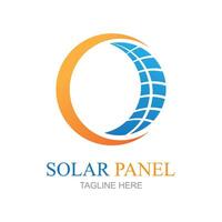 solaire panneau logo vecteur icône de Naturel énergie conception