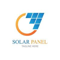 solaire panneau logo vecteur icône de Naturel énergie conception