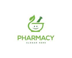 pharmacie ou à base de plantes logo concept conception vecteur illustration.